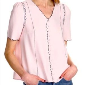 Claudie Pierlot pink scalloped blouse